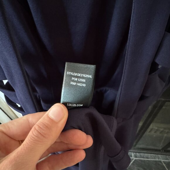 Lulus fit & flare mini dress in Navy - Picture 7 of 9